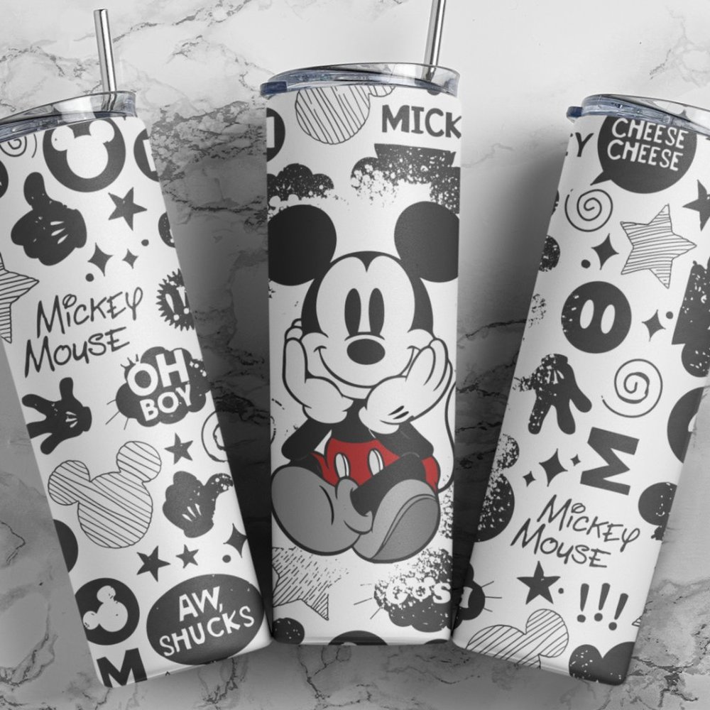 20oz Skinny Tumbler  MICKEY MOUSE black and white
